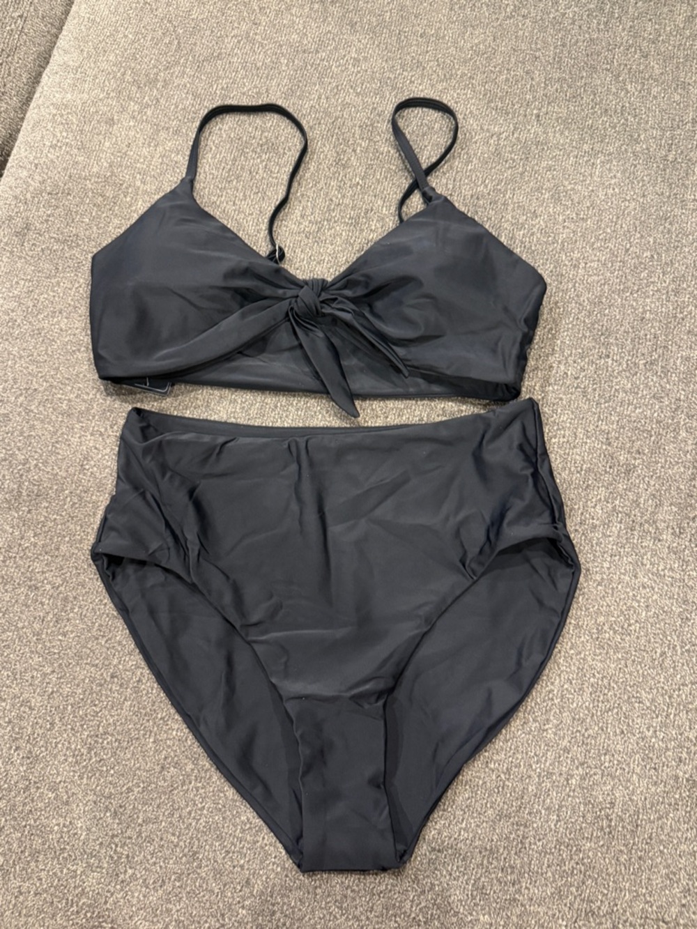 Two Piece High Waisted Black Swimsuit Size Large